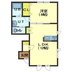 ラフィーネ谷地頭Bの物件間取画像